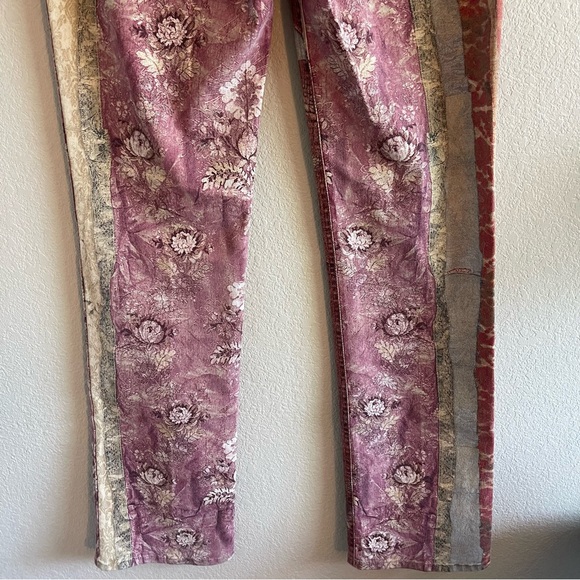 Y2K Rare Roberto Cavalli Floral Leopard Print Denim Patchwork Womens Size US 8 - Picture 6 of 13